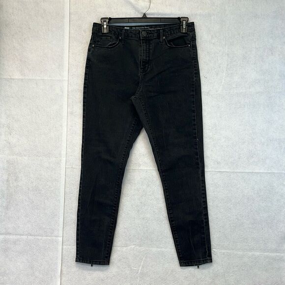MOSSIMO Skinny Jeans Women's Size 12 Washed Black High Rise Zip Ankle Denim - Picture 1 of 16